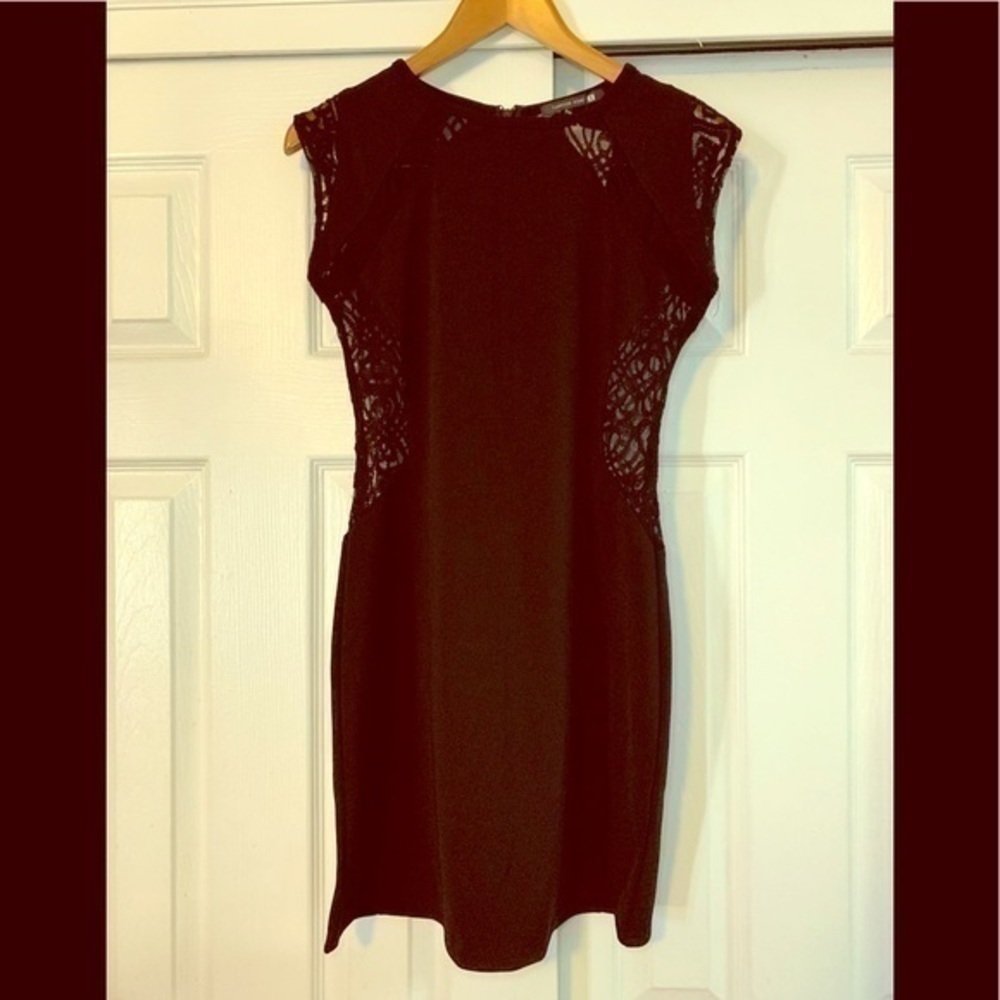 Semi Cut out Sheer Black Sheer Back Dress Small